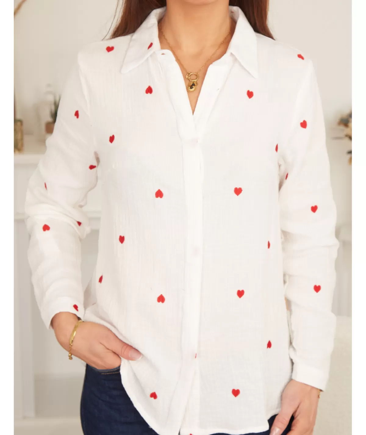 La boutique de Lilie Chemises>CHEMISE VANESSA Blanc