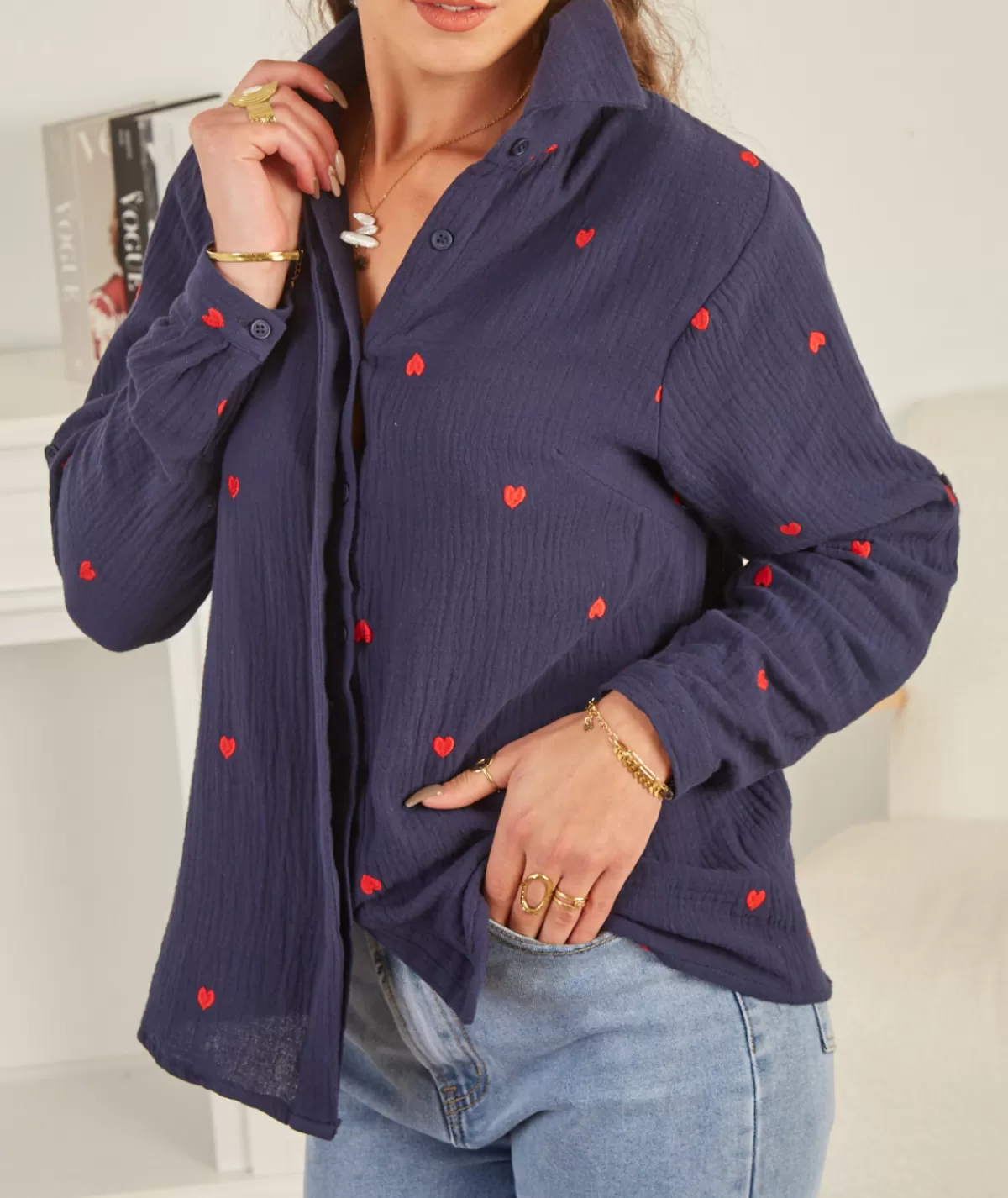 La boutique de Lilie Chemises>CHEMISE VANESSA Marine