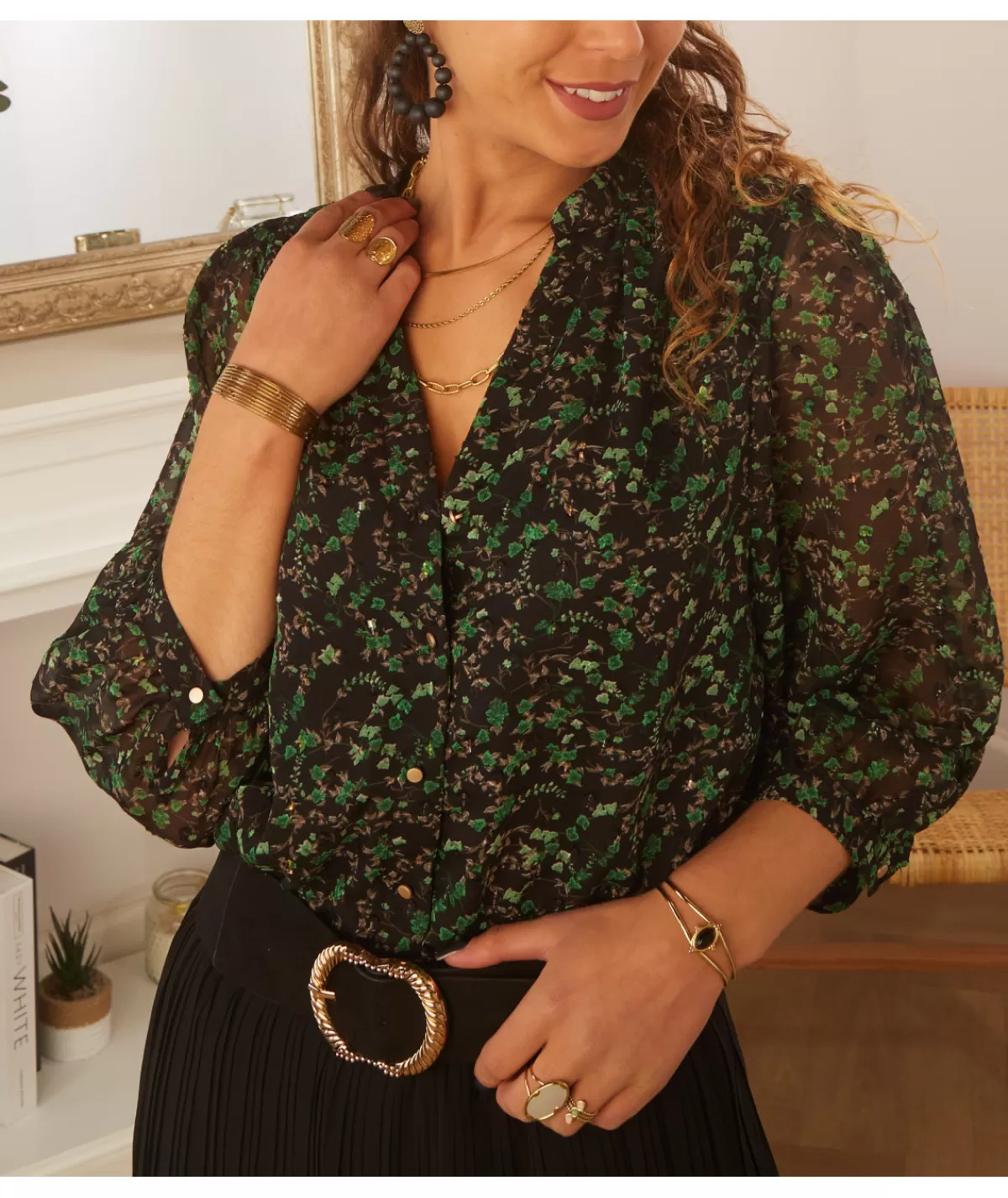 La boutique de Lilie Chemises>CHEMISE VICTORIA Noir