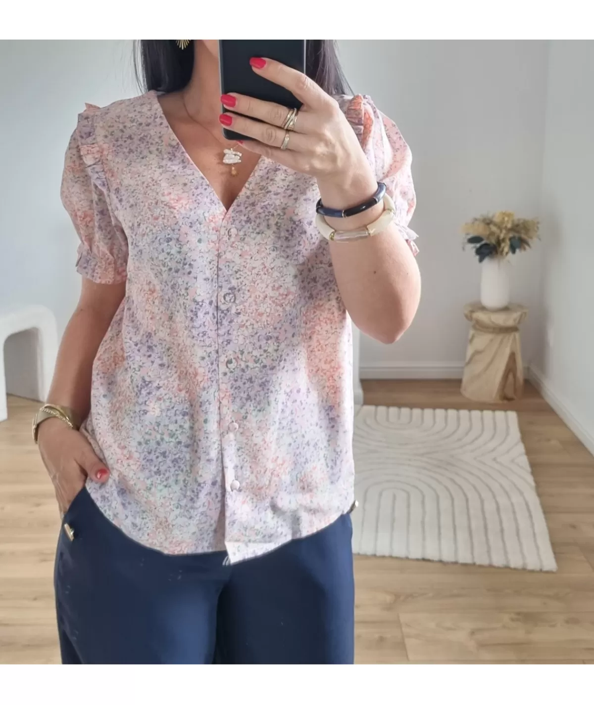 La boutique de Lilie Chemises>CHEMISE VIOLAINE Rose