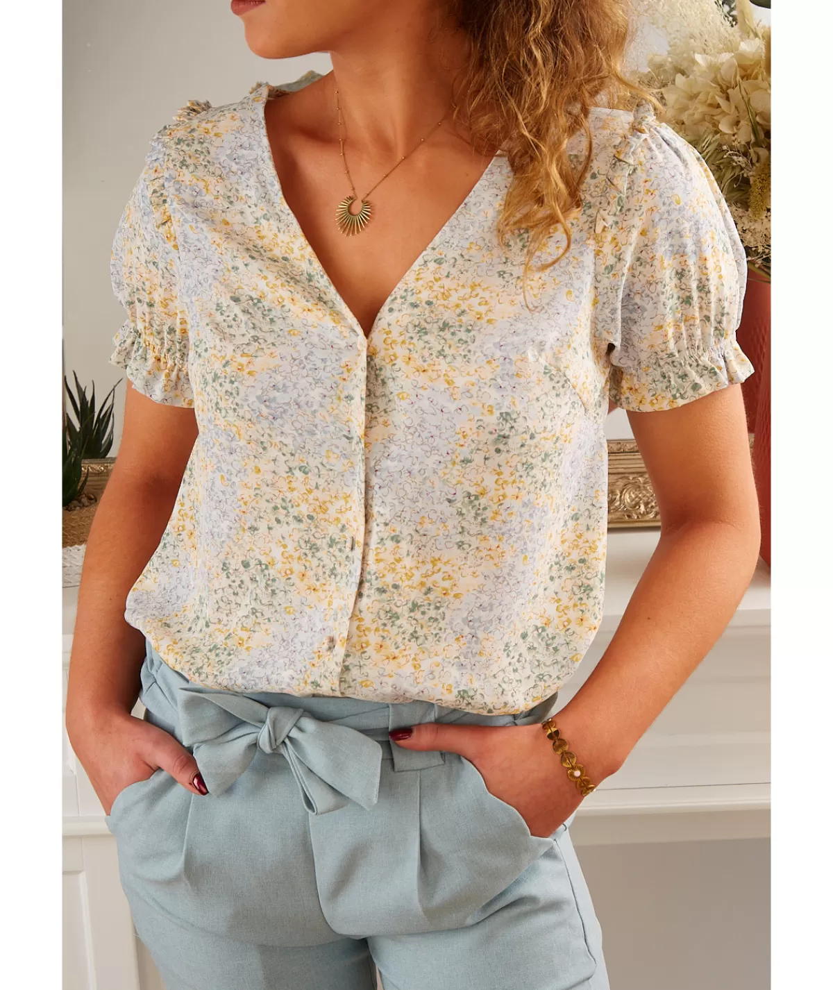 La boutique de Lilie Chemises>CHEMISE VIOLAINE Jaune