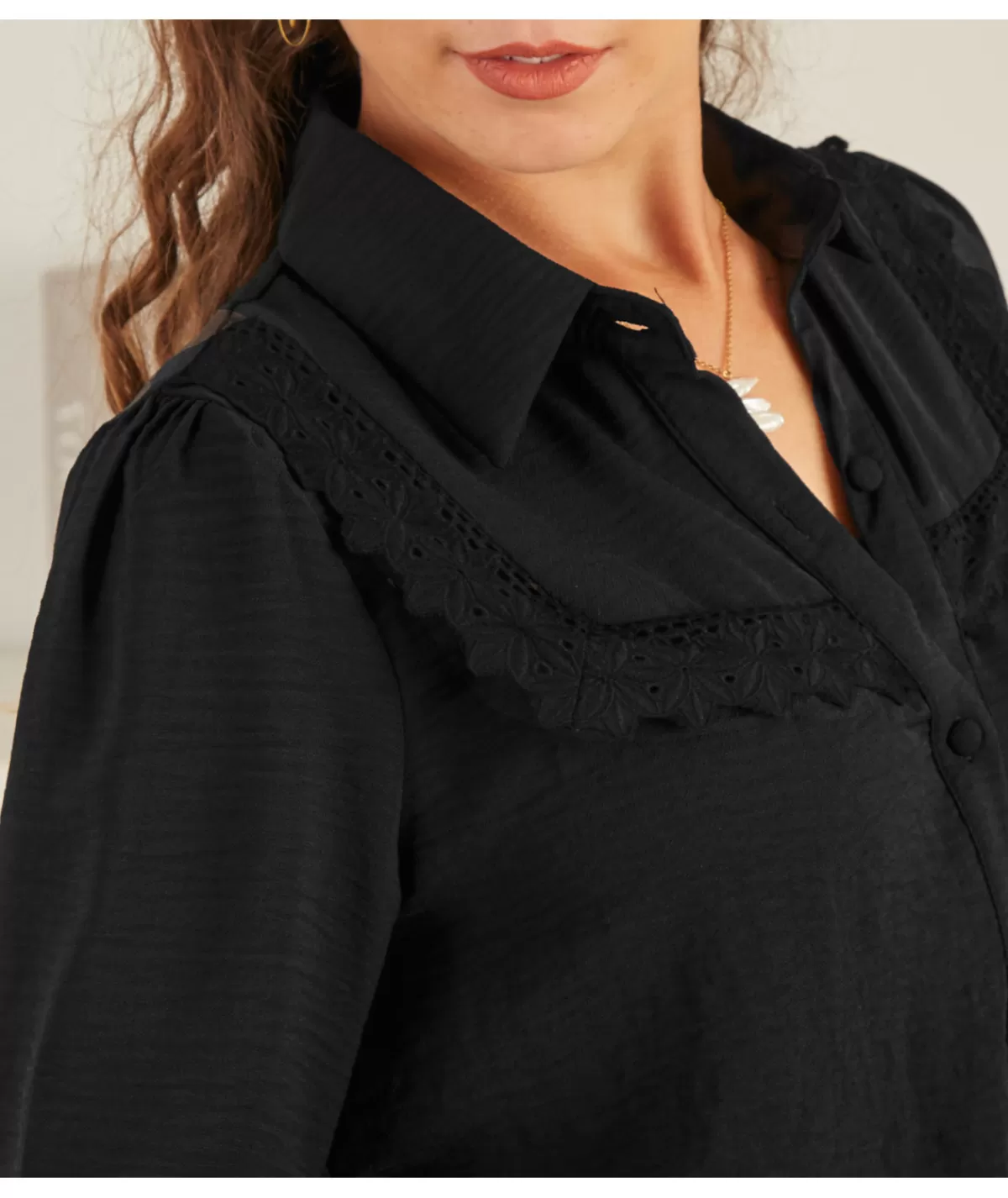 La boutique de Lilie Chemises>CHEMISE WENDY Noir