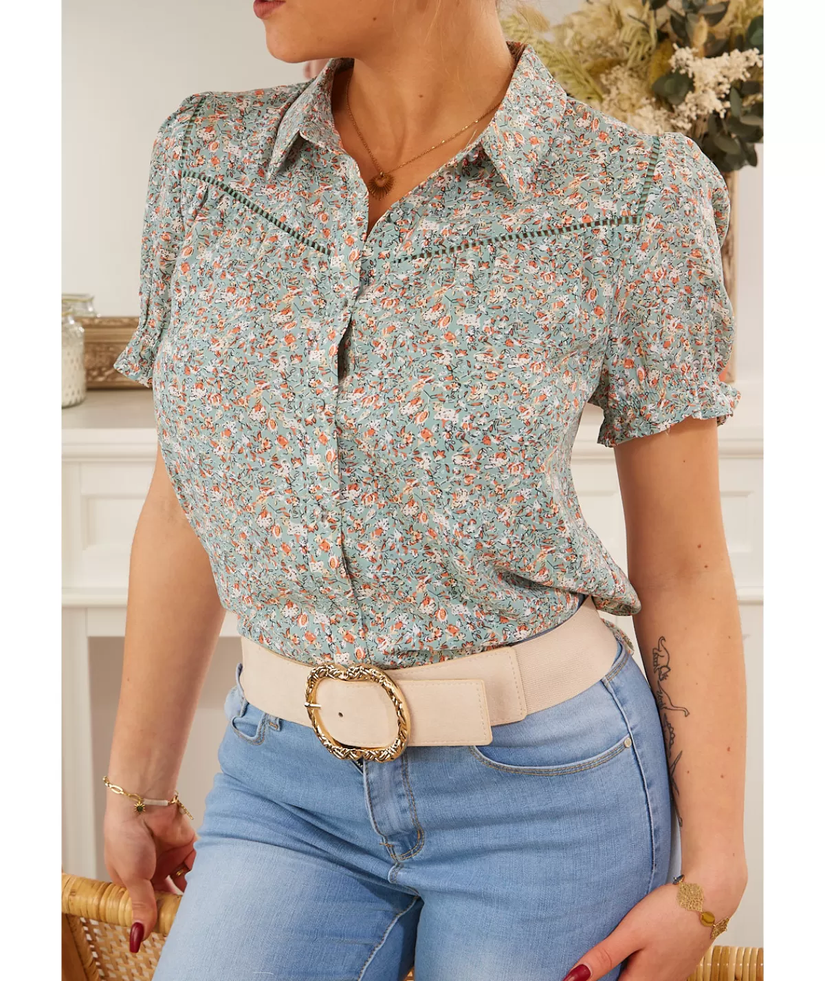 La boutique de Lilie Chemises>CHEMISE YADIRA Vert