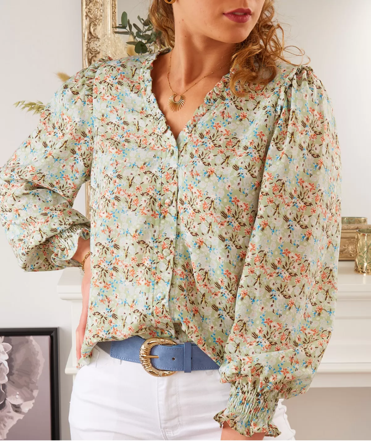 La boutique de Lilie Chemises>CHEMISE YELENA Vertdeau