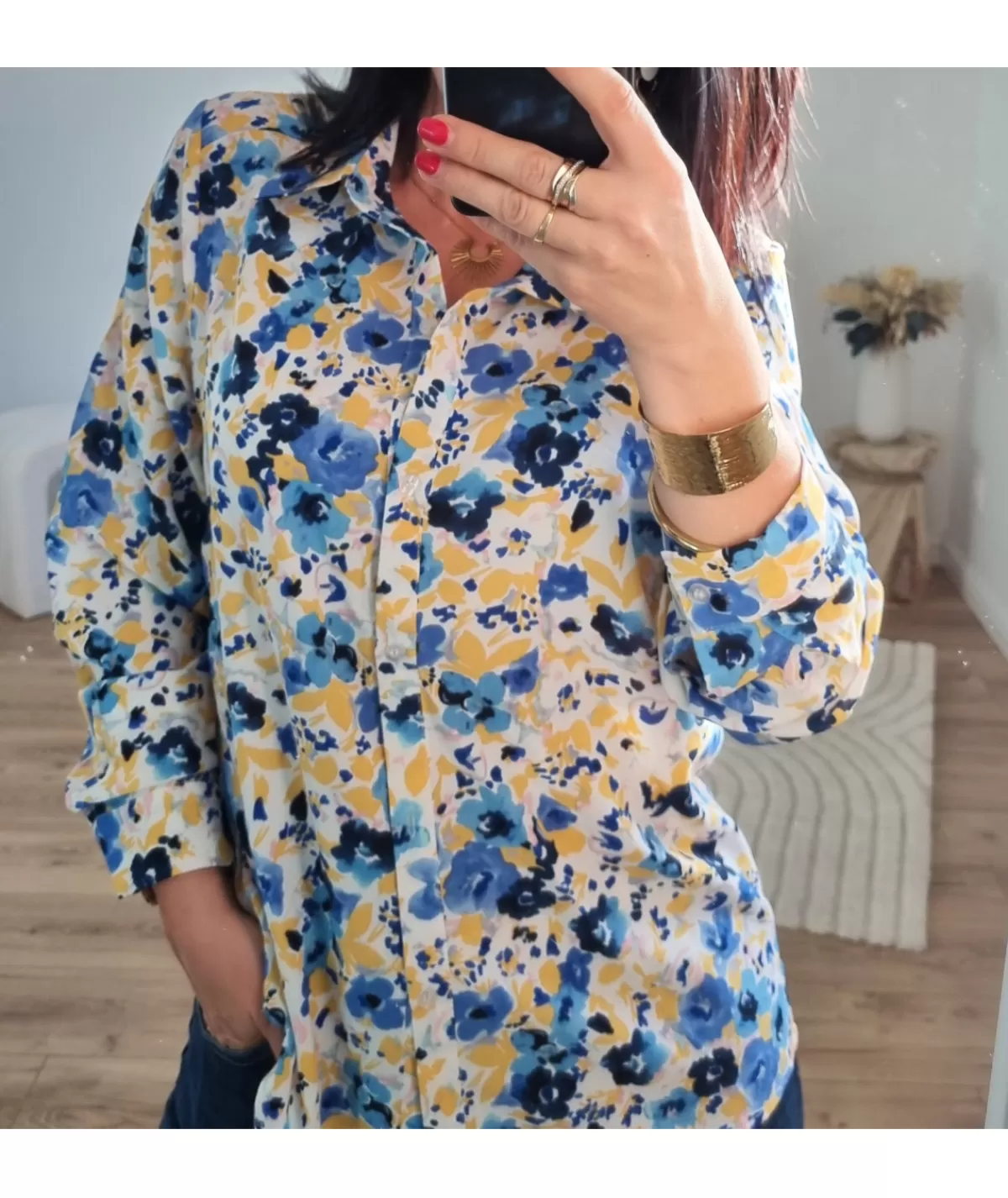 La boutique de Lilie Chemises>CHEMISE ZENAIDE Bleu
