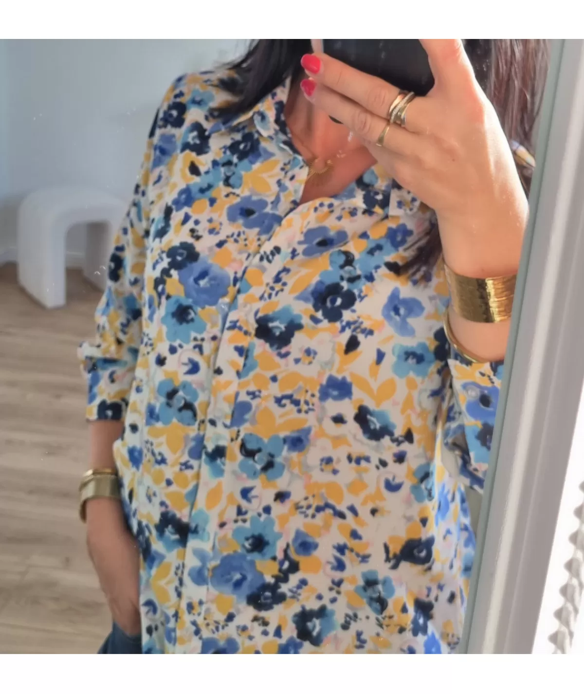 La boutique de Lilie Chemises>CHEMISE ZENAIDE Bleu