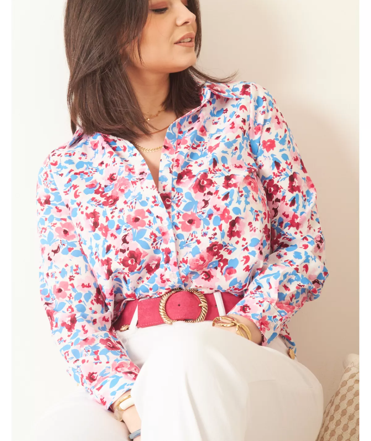 La boutique de Lilie Chemises>CHEMISE ZENAIDE Rose