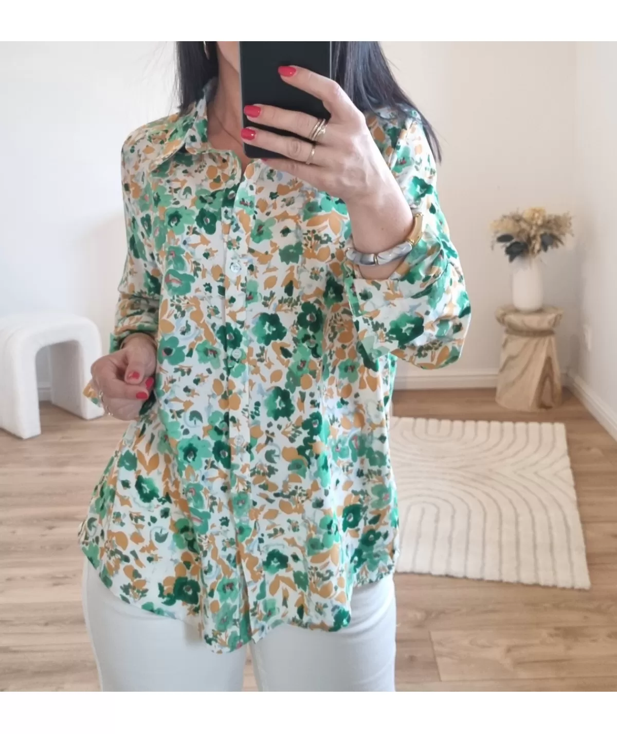 La boutique de Lilie Chemises>CHEMISE ZENAIDE Vert