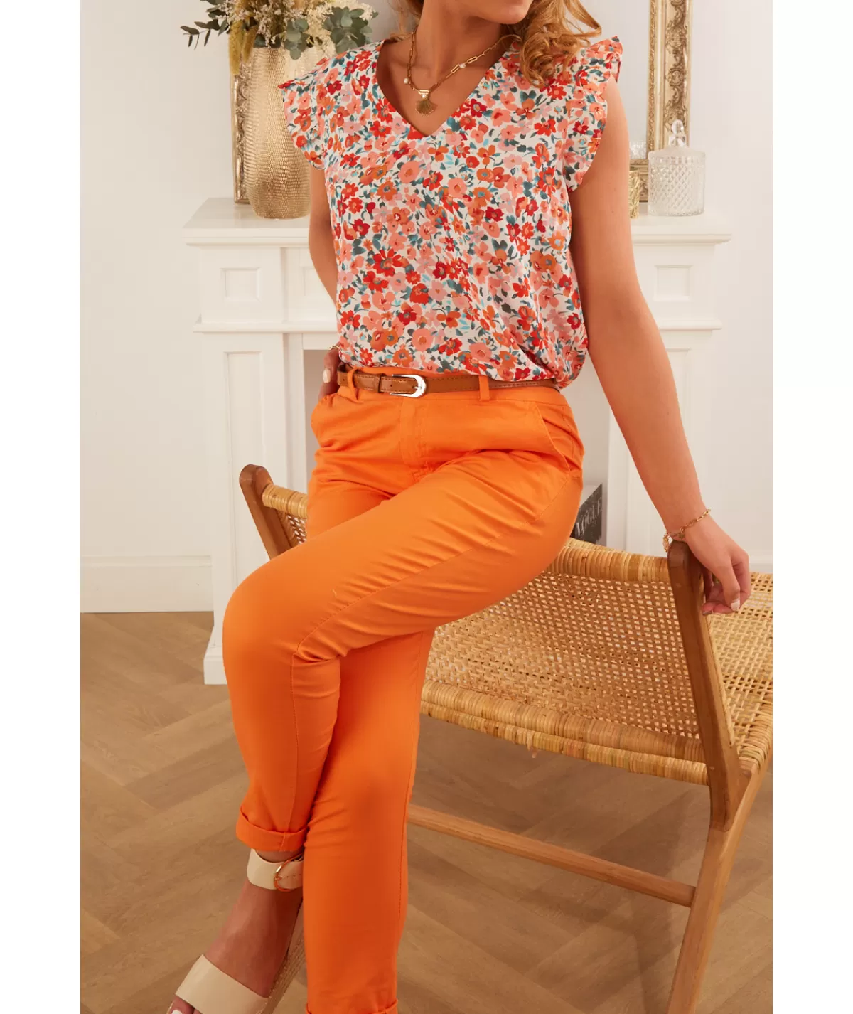 La boutique de Lilie Jeans / Pantalons>CHINO KARINE III Orange