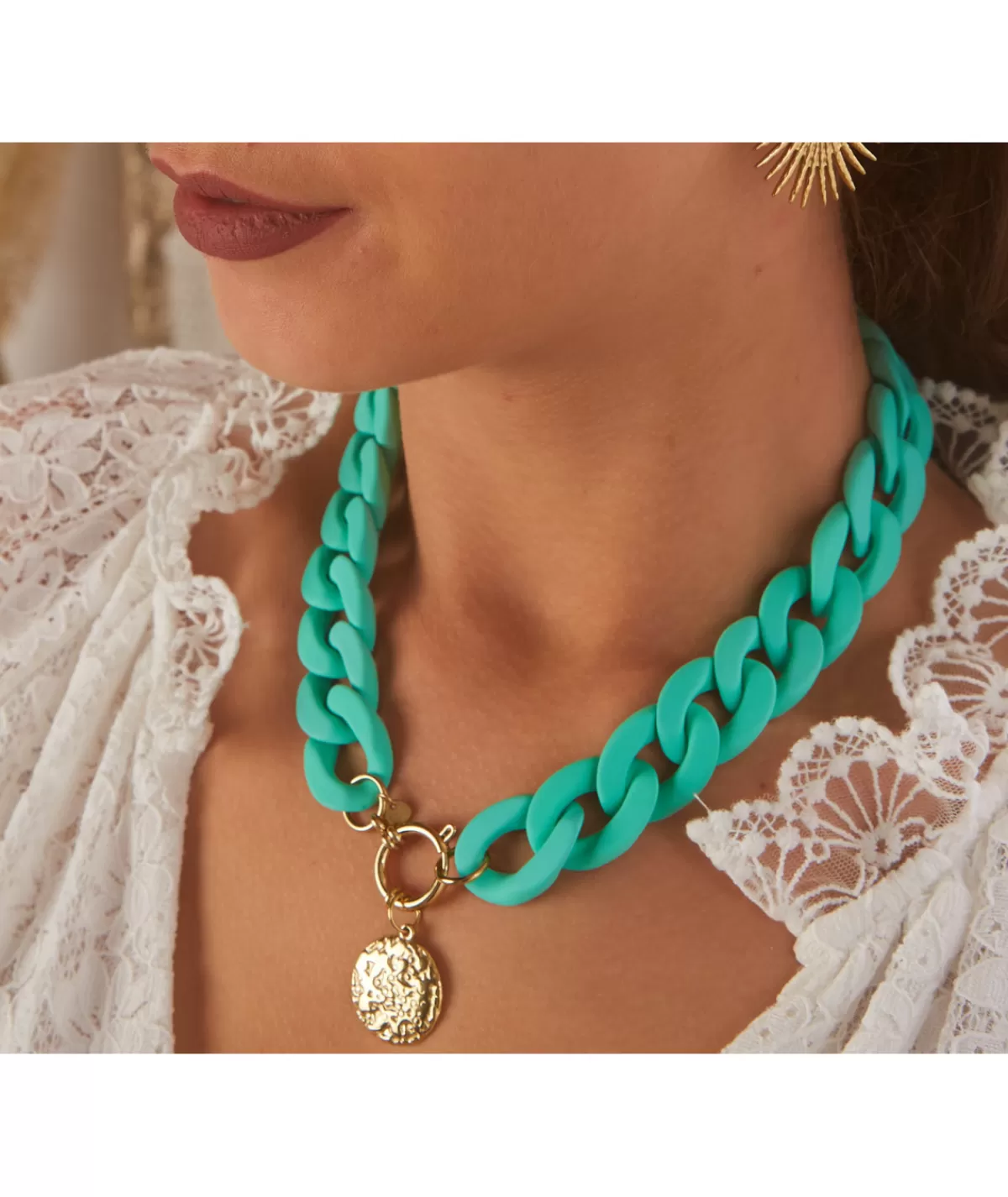 La boutique de Lilie Bijoux>COLLIER AZELIE Turquoise