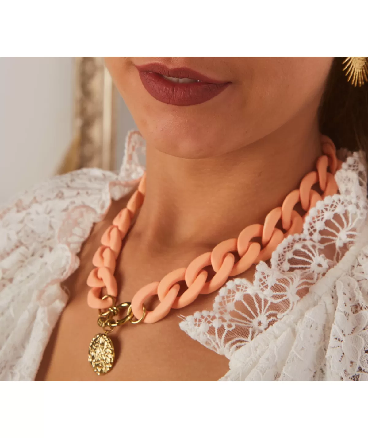 La boutique de Lilie Bijoux>COLLIER AZELIE Rose