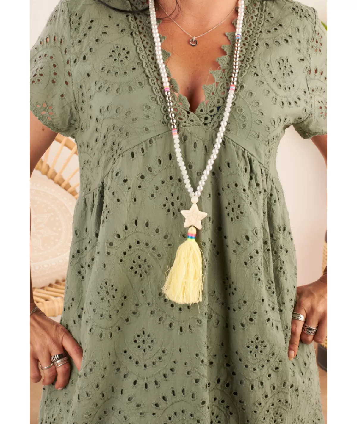 La boutique de Lilie Bijoux>COLLIER ETOILE Jaune