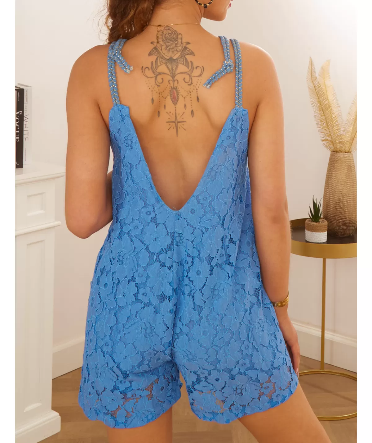 La boutique de Lilie Combinaisons>COMBI SHORT ALICE Bleu