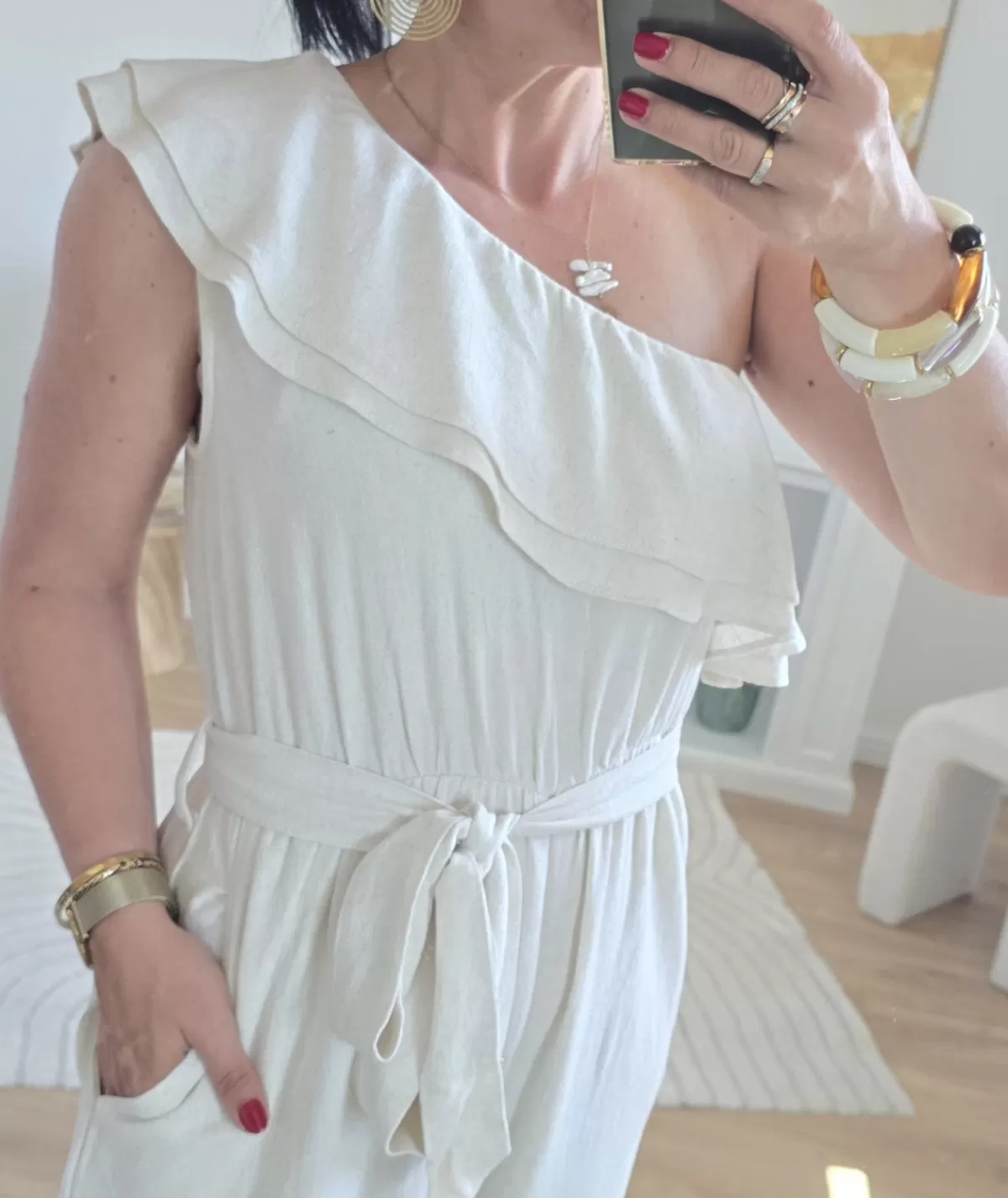 La boutique de Lilie Combinaisons>COMBINAISON FABIOLA EN LIN Beige