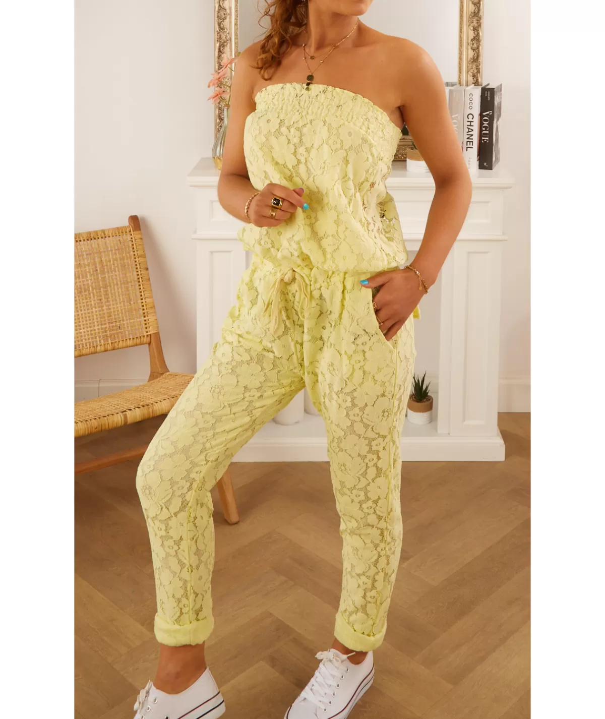 La boutique de Lilie Combinaisons>COMBINAISON SANDRINE Jaune