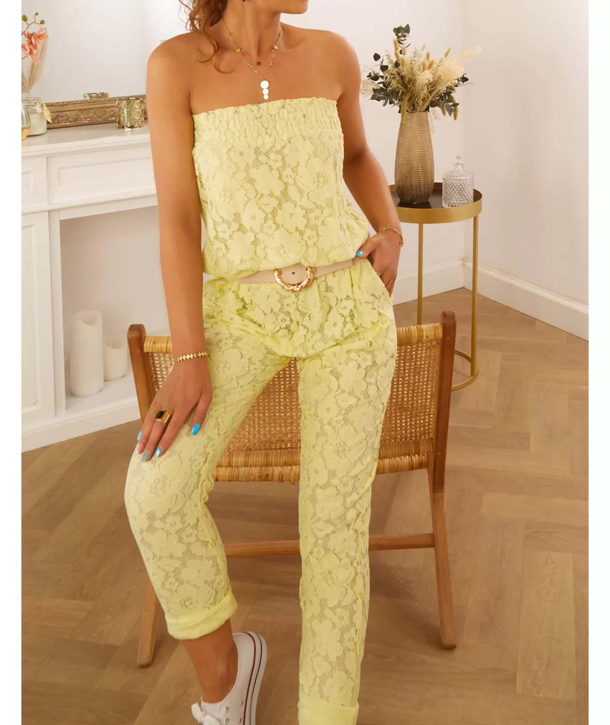 La boutique de Lilie Combinaisons>COMBINAISON SANDRINE Jaune