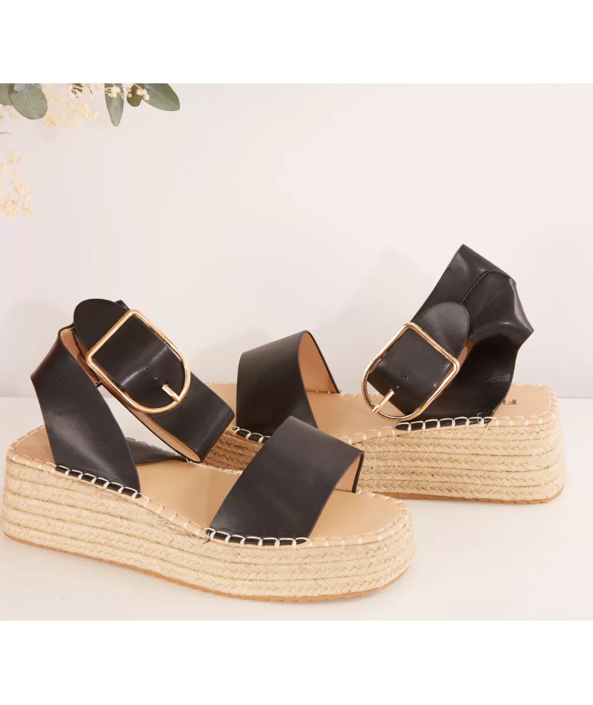 La boutique de Lilie Sandales & Espadrilles>COMPENSEE GINA Noir
