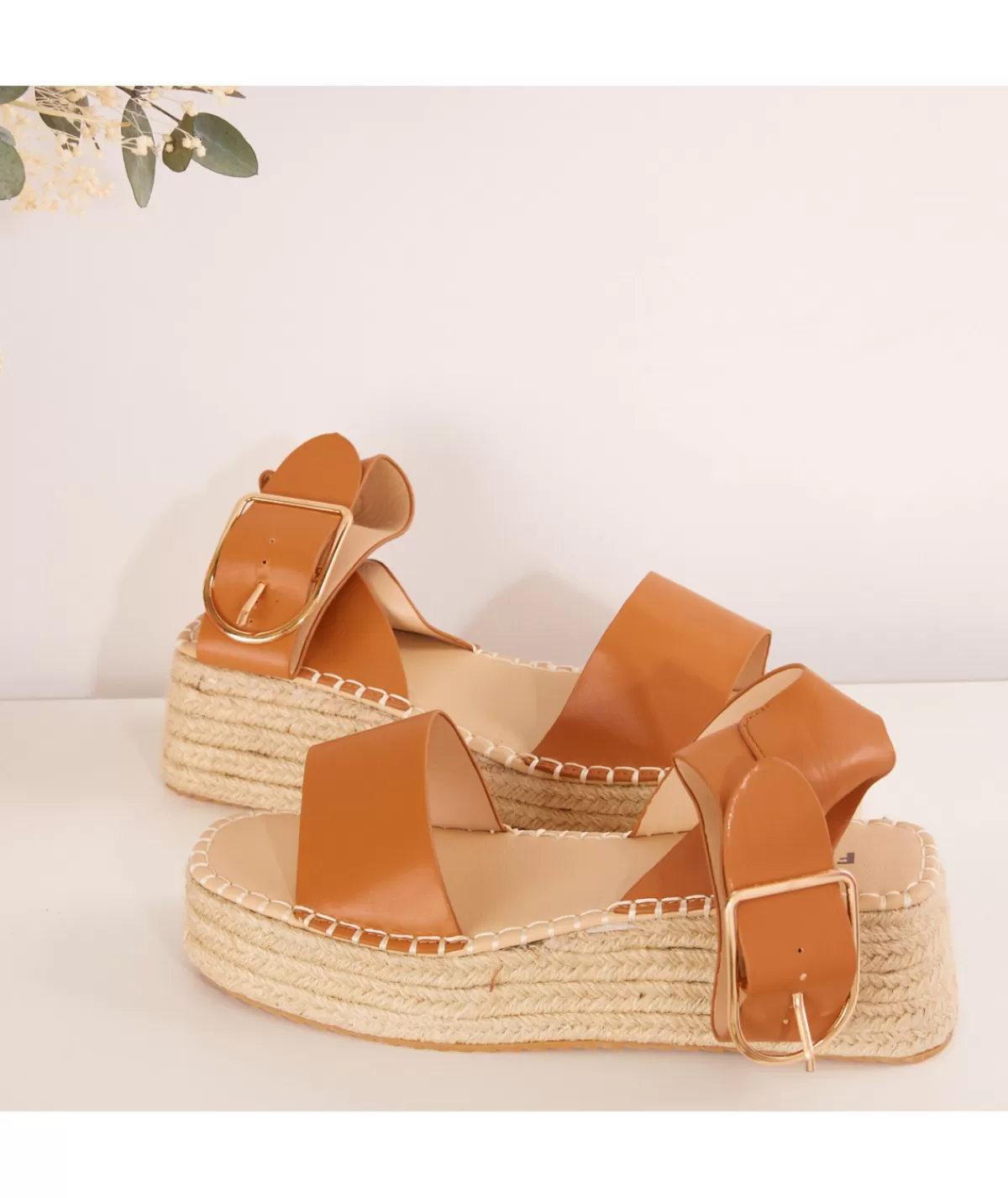 La boutique de Lilie Sandales & Espadrilles>COMPENSEE GINA Camel