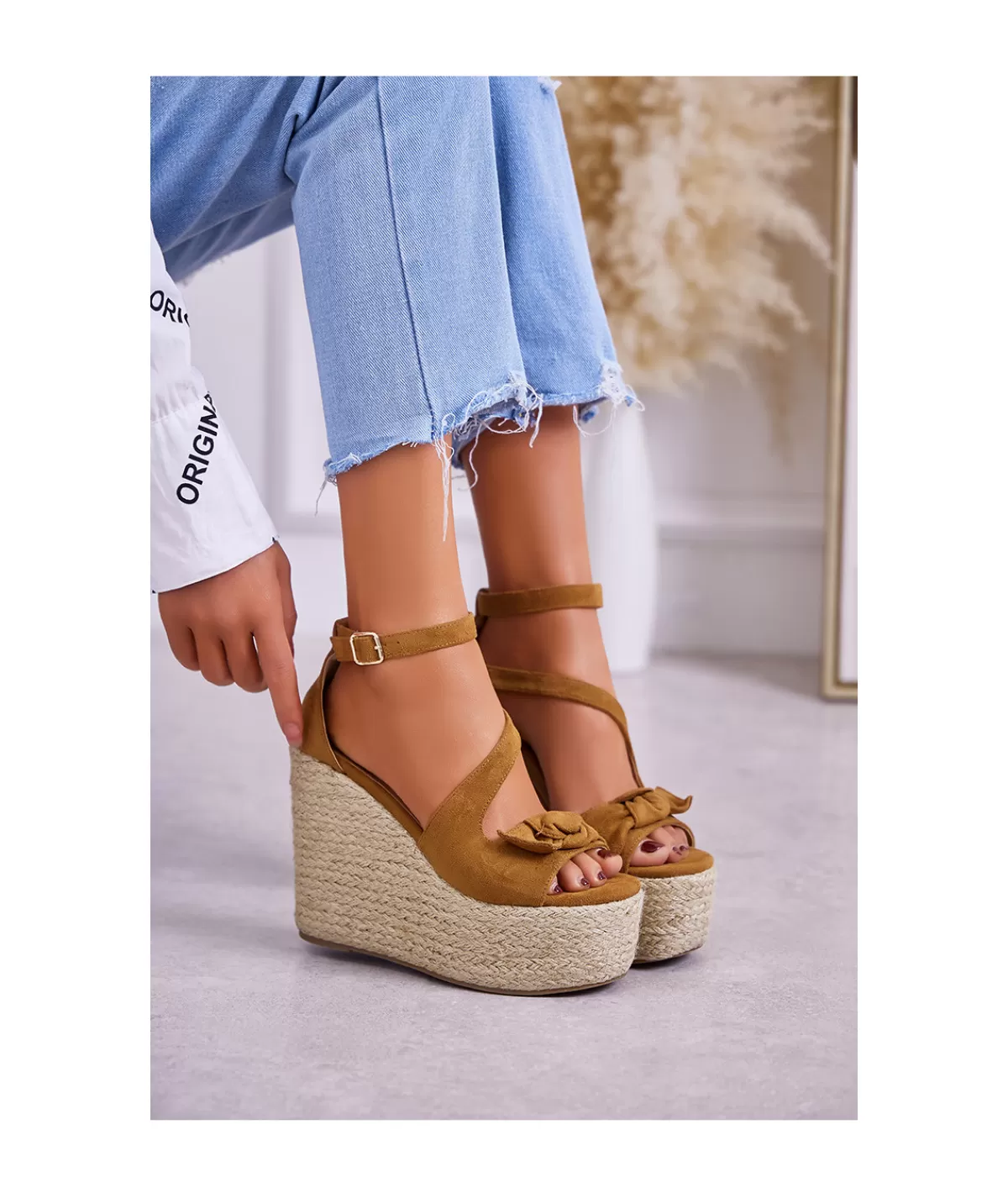 La boutique de Lilie Sandales & Espadrilles>COMPENSEE LAURA Camel