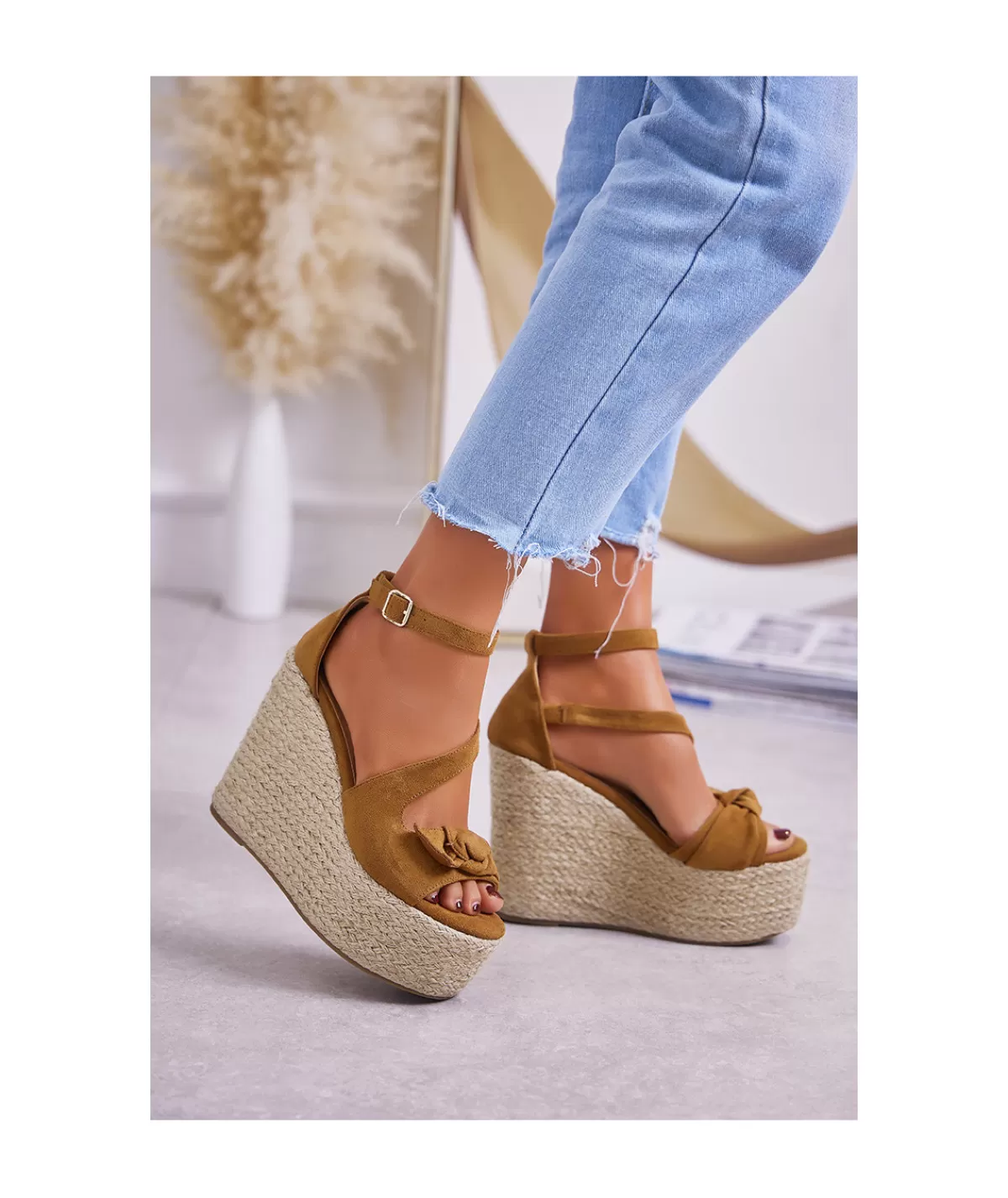 La boutique de Lilie Sandales & Espadrilles>COMPENSEE LAURA Camel