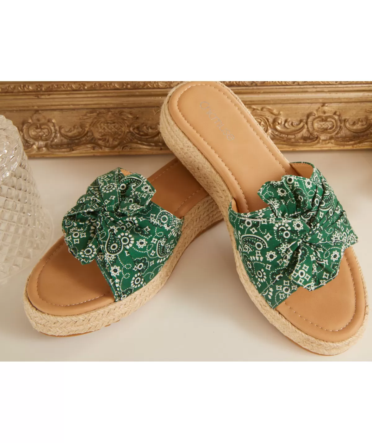 La boutique de Lilie Sandales & Espadrilles>COMPENSEE TACITA Vert