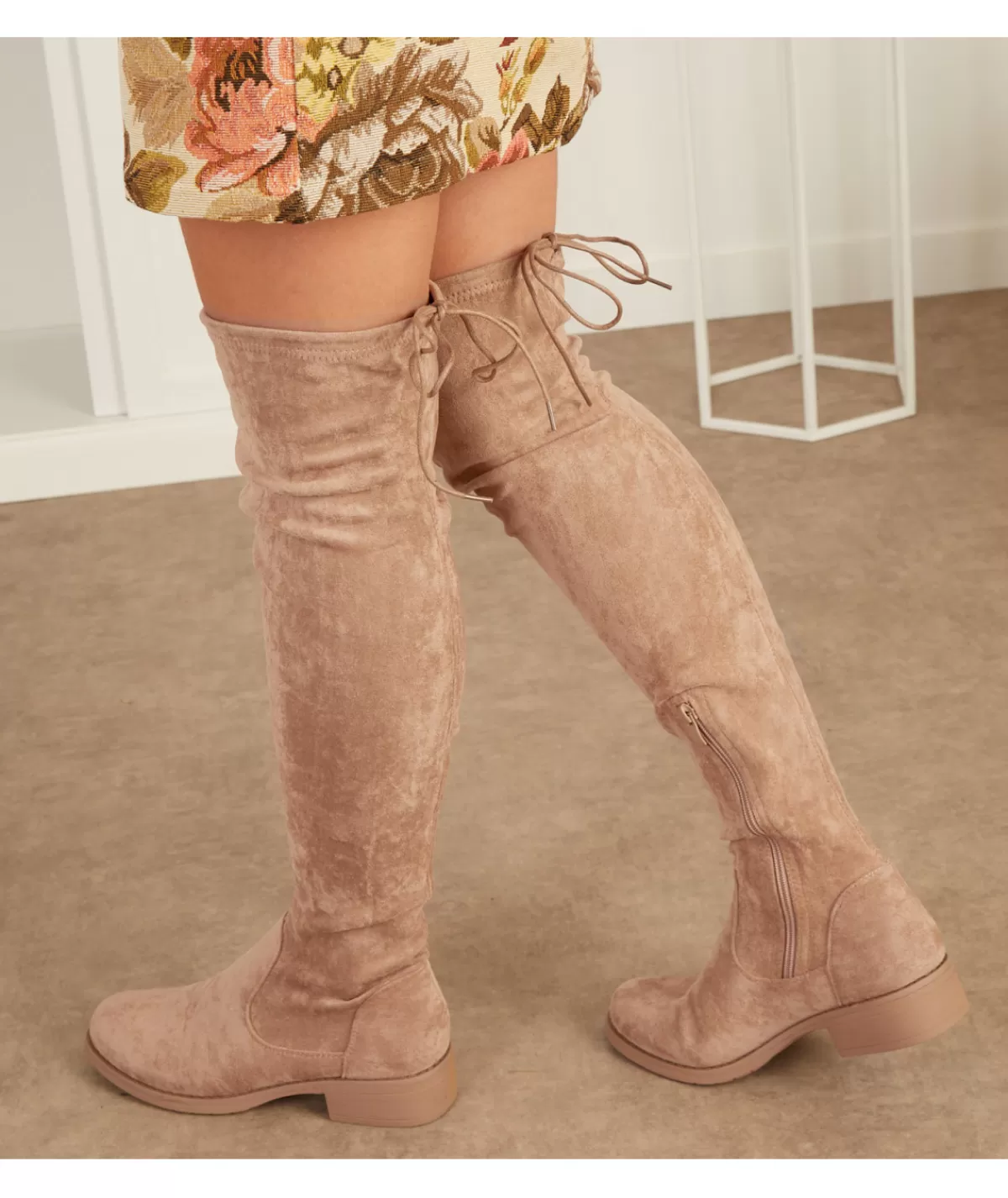 La boutique de Lilie Boots & Bottes>CUISSARDES REBECCA Beige