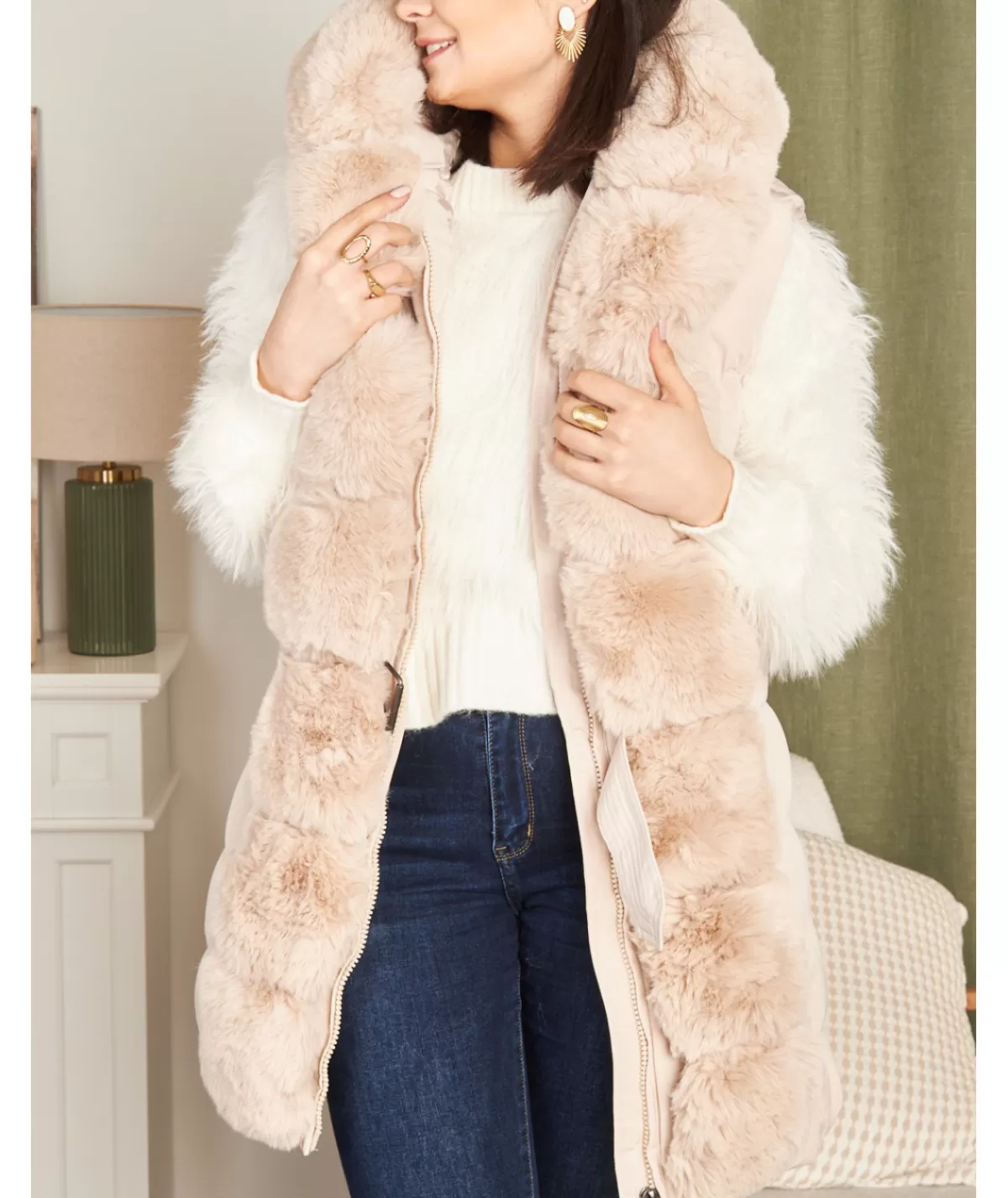 La boutique de Lilie Doudounes>DOUDOUNE SANS MANCHE BEVERLY Beige