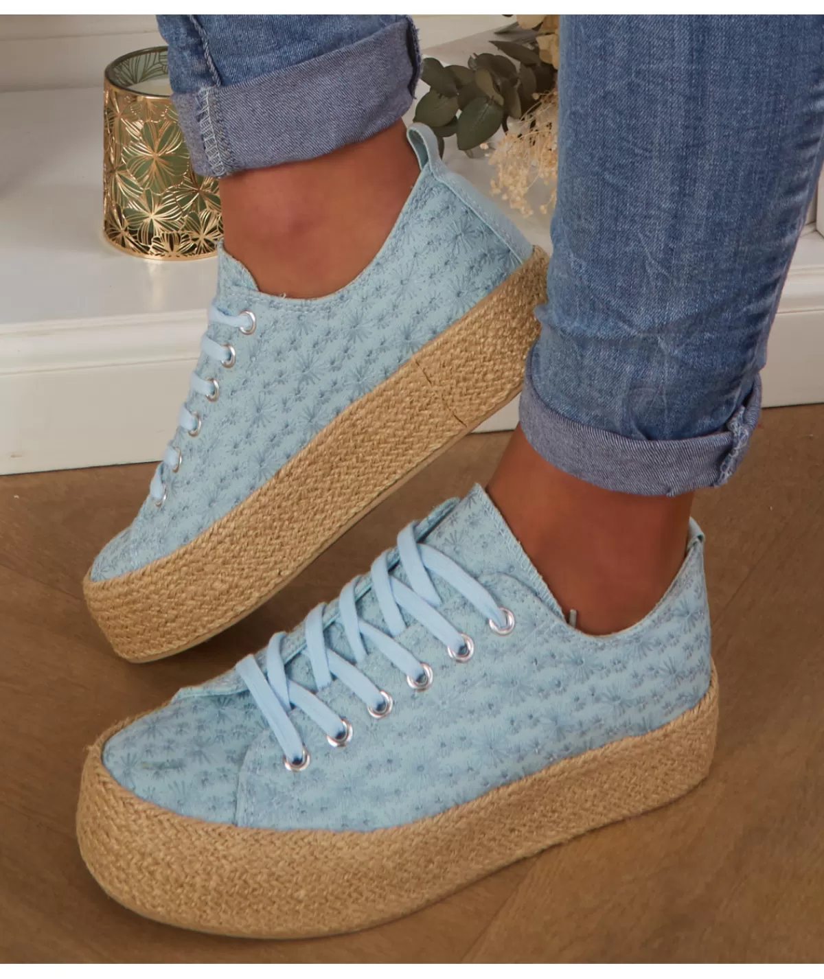 La boutique de Lilie Sandales & Espadrilles>ESPADRILLES YOUNA Bleuciel