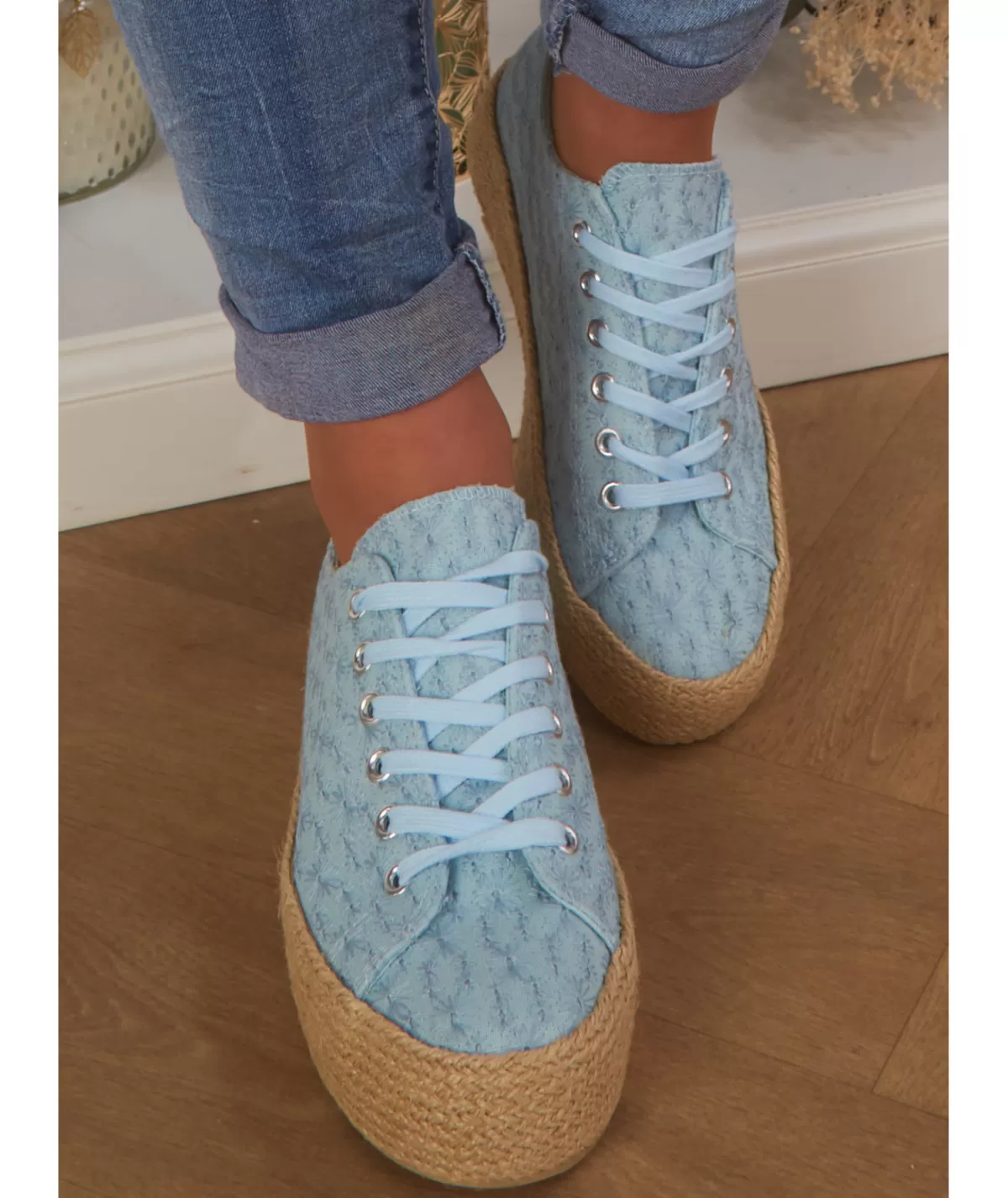 La boutique de Lilie Sandales & Espadrilles>ESPADRILLES YOUNA Bleuciel
