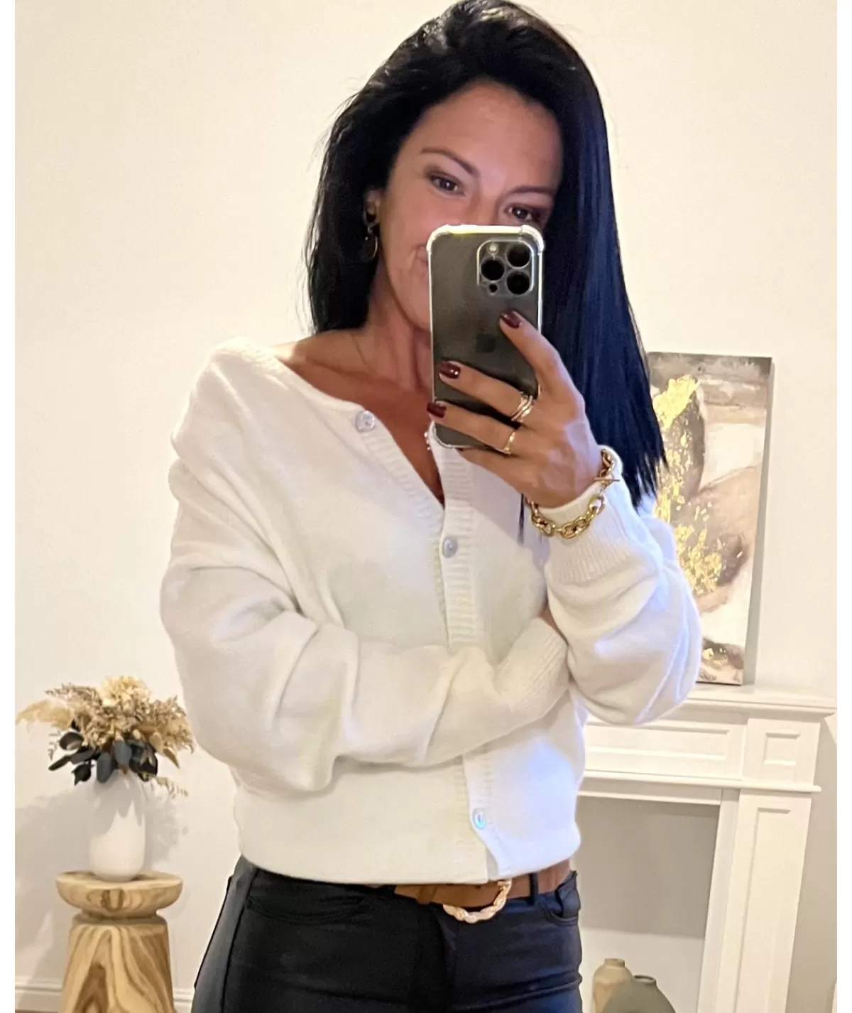 La boutique de Lilie Pulls / Gilets>GILET AGNES Blanc