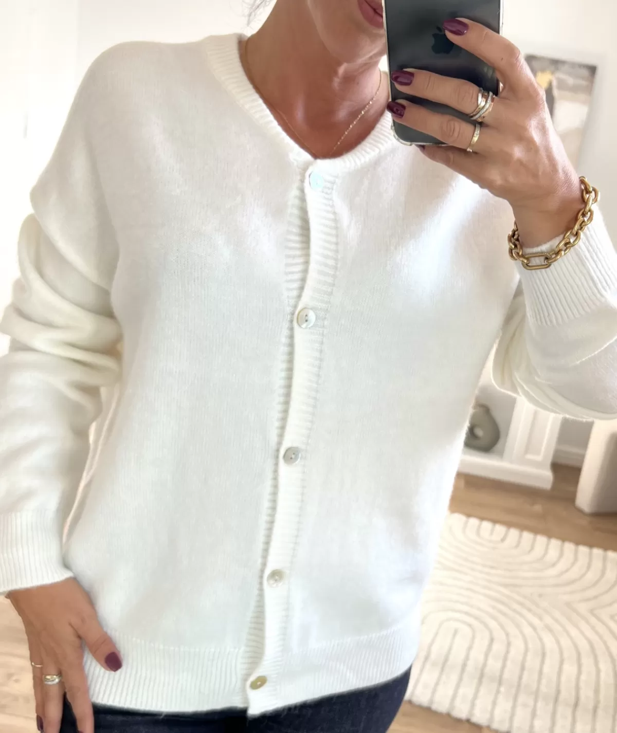 La boutique de Lilie Pulls / Gilets>GILET AGNES Blanc