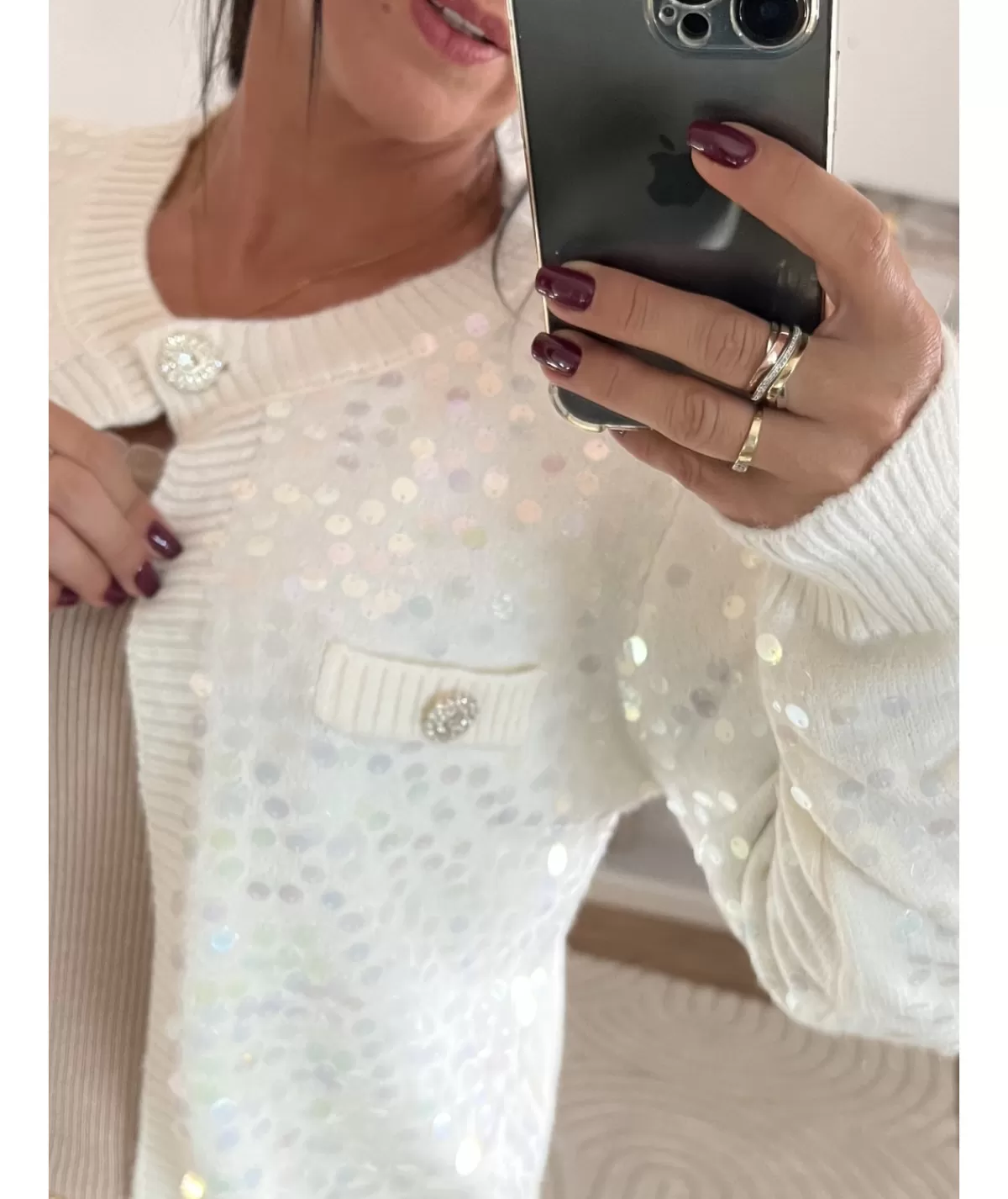 La boutique de Lilie Pulls / Gilets>GILET ALBERTINE Blanc