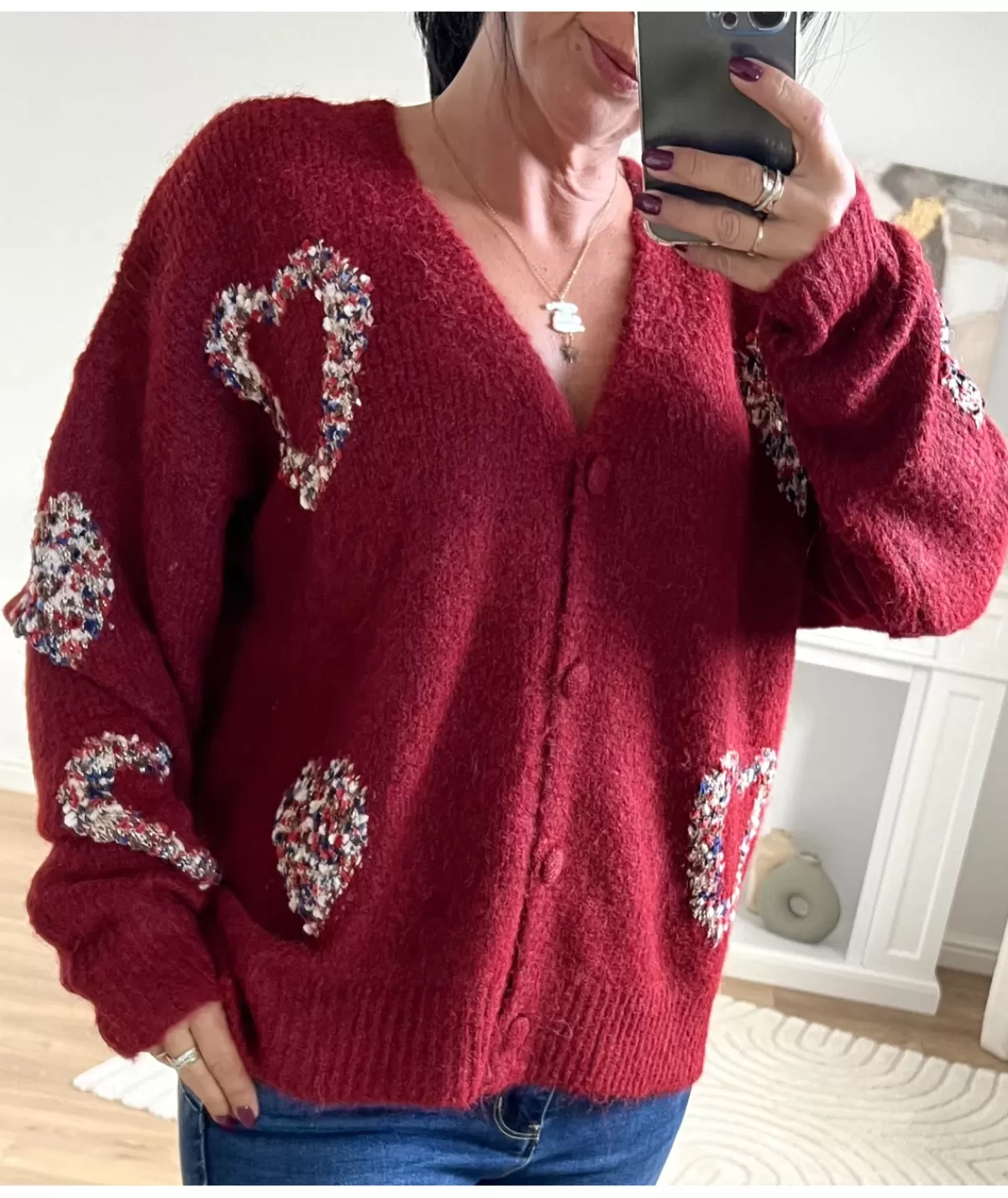 La boutique de Lilie Pulls / Gilets>GILET ANASTACIA Bordeaux