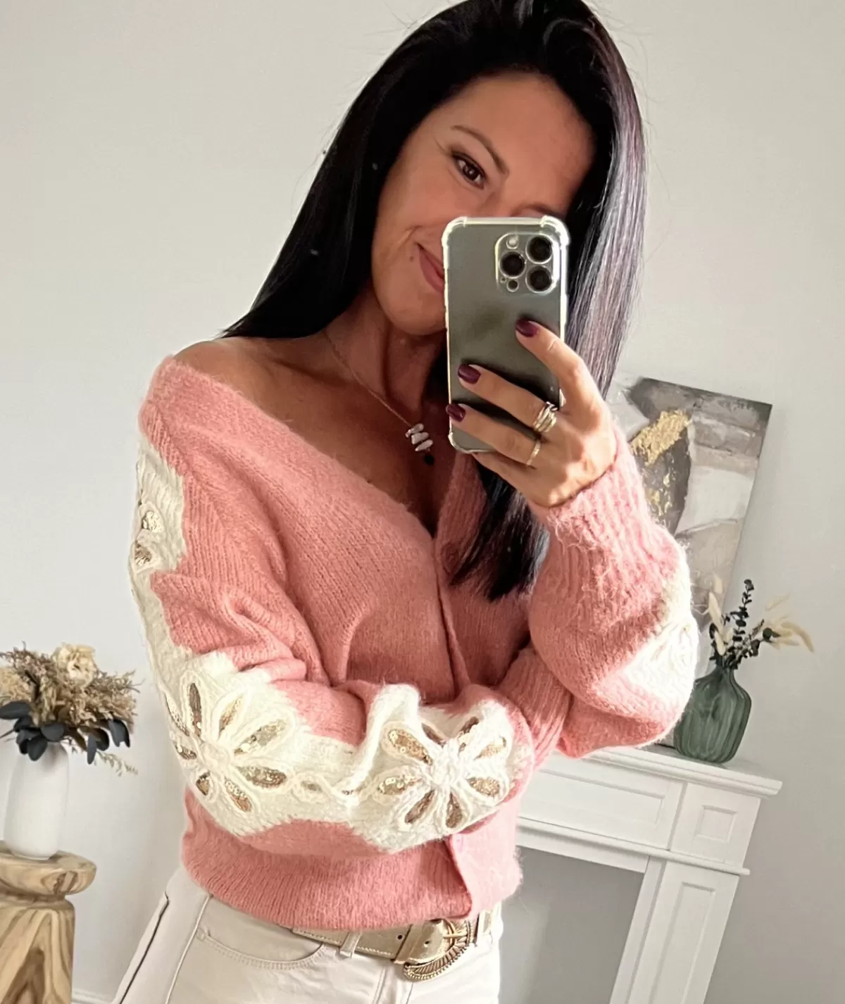 La boutique de Lilie Pulls / Gilets>GILET BENOIT Rose
