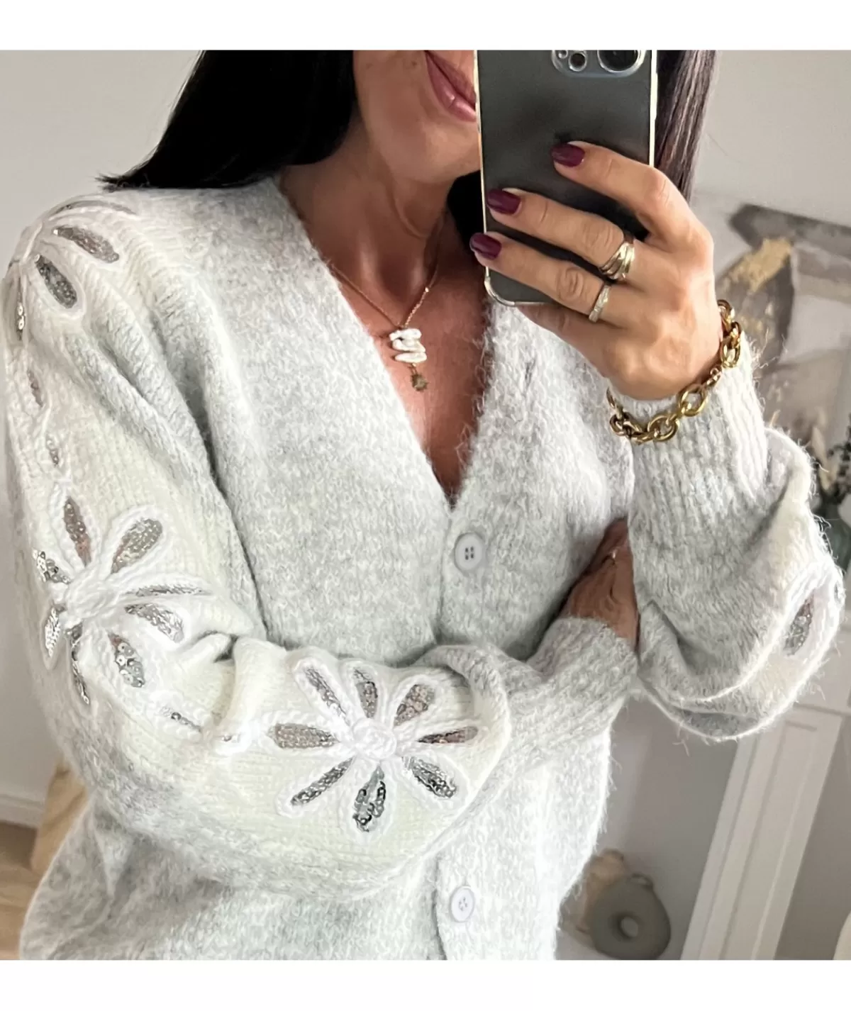 La boutique de Lilie Pulls / Gilets>GILET BENOIT Gris