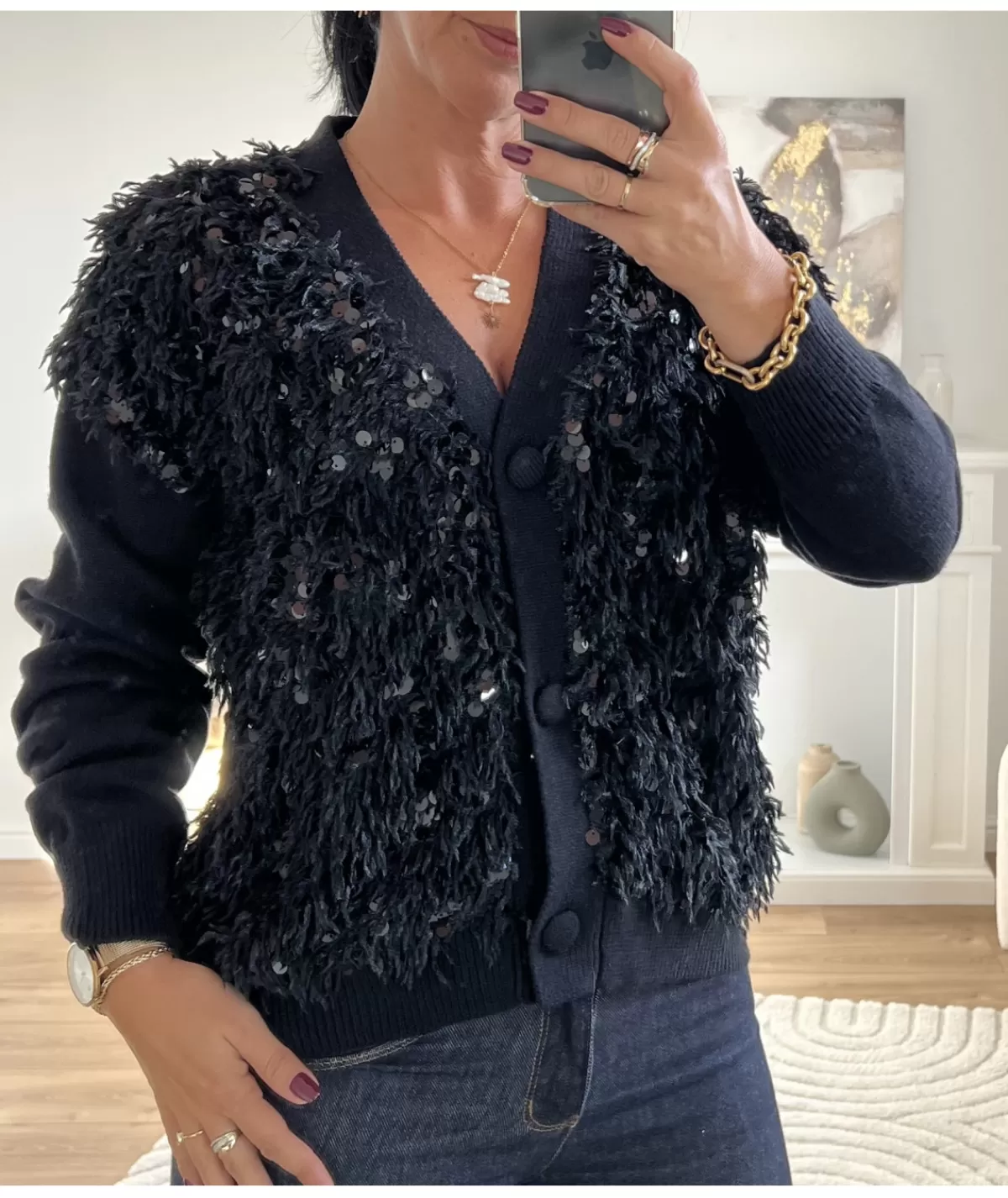 La boutique de Lilie Pulls / Gilets>GILET BERENICE Noir