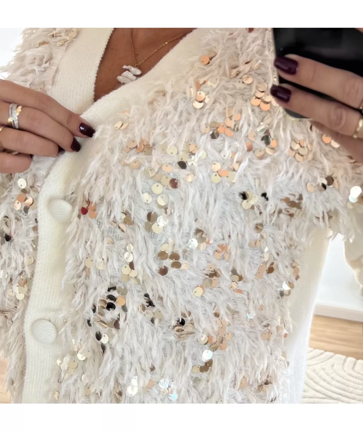La boutique de Lilie Pulls / Gilets>GILET BERENICE Blanc