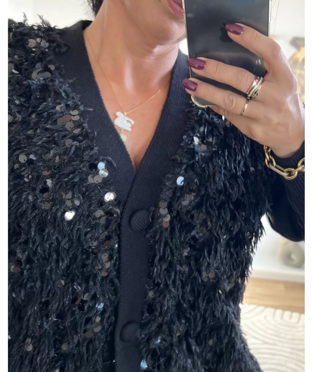 La boutique de Lilie Pulls / Gilets>GILET BERENICE Noir