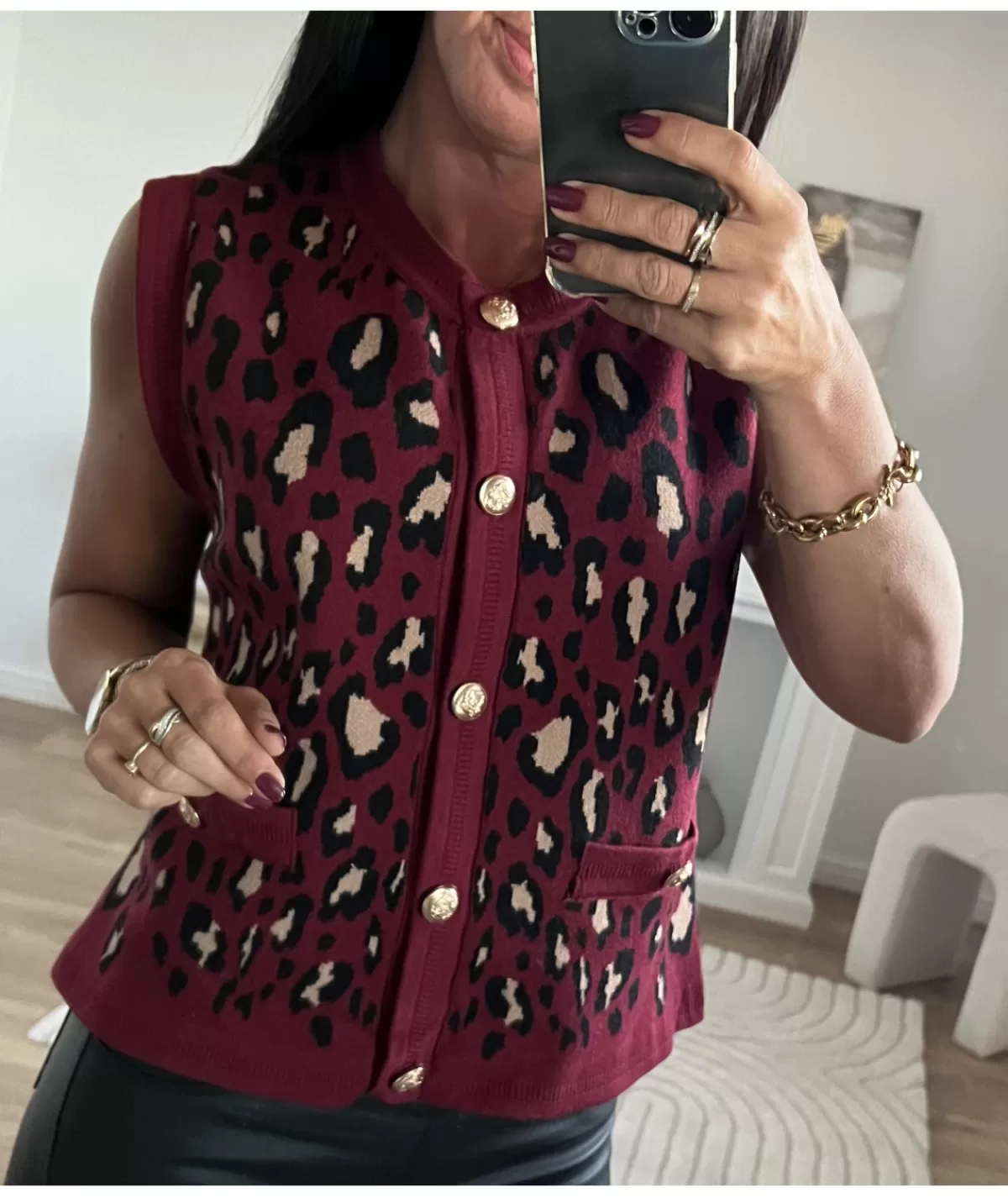 La boutique de Lilie Pulls / Gilets>GILET BRIEUC Rougebordeaux