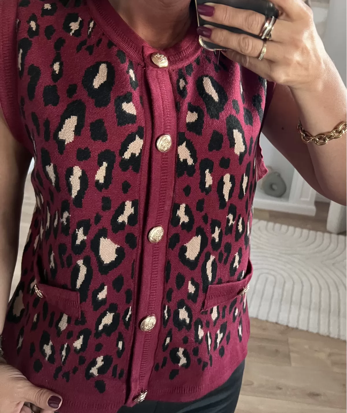 La boutique de Lilie Pulls / Gilets>GILET BRIEUC Rougebordeaux