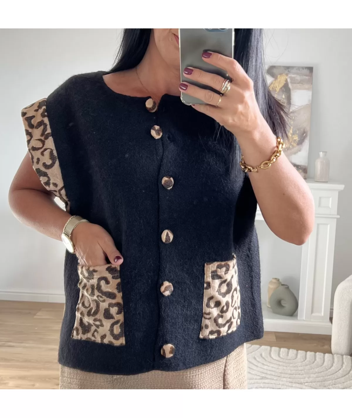 La boutique de Lilie Pulls / Gilets>GILET CAMELIANA Noir