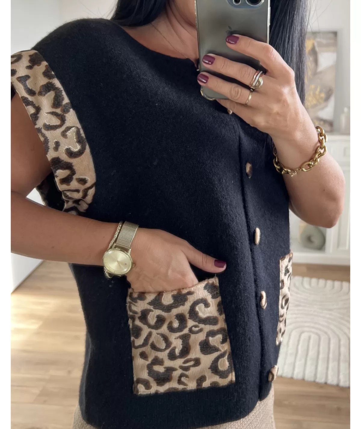 La boutique de Lilie Pulls / Gilets>GILET CAMELIANA Noir