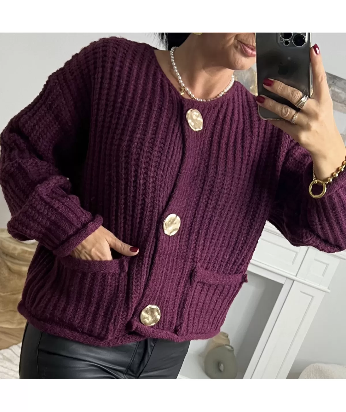 La boutique de Lilie Pulls / Gilets>GILET CAROLE II Violet