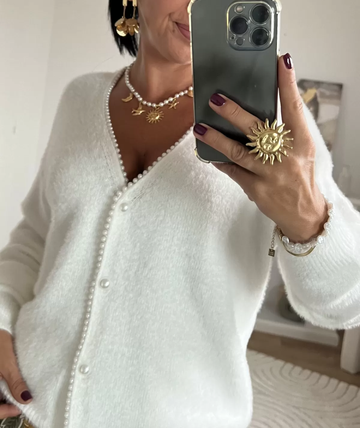 La boutique de Lilie Pulls / Gilets>GILET CLOVIS Blanc