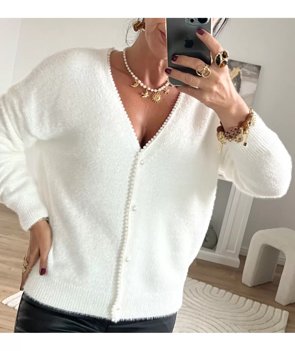 La boutique de Lilie Pulls / Gilets>GILET CLOVIS Blanc