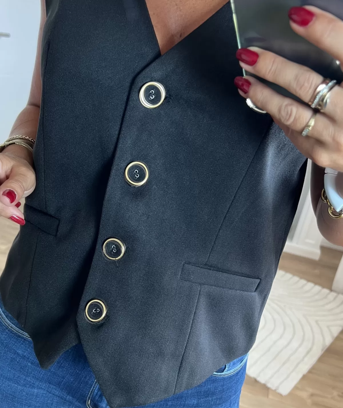 La boutique de Lilie Vestes>GILET DE TAILLEUR NADINA Noir
