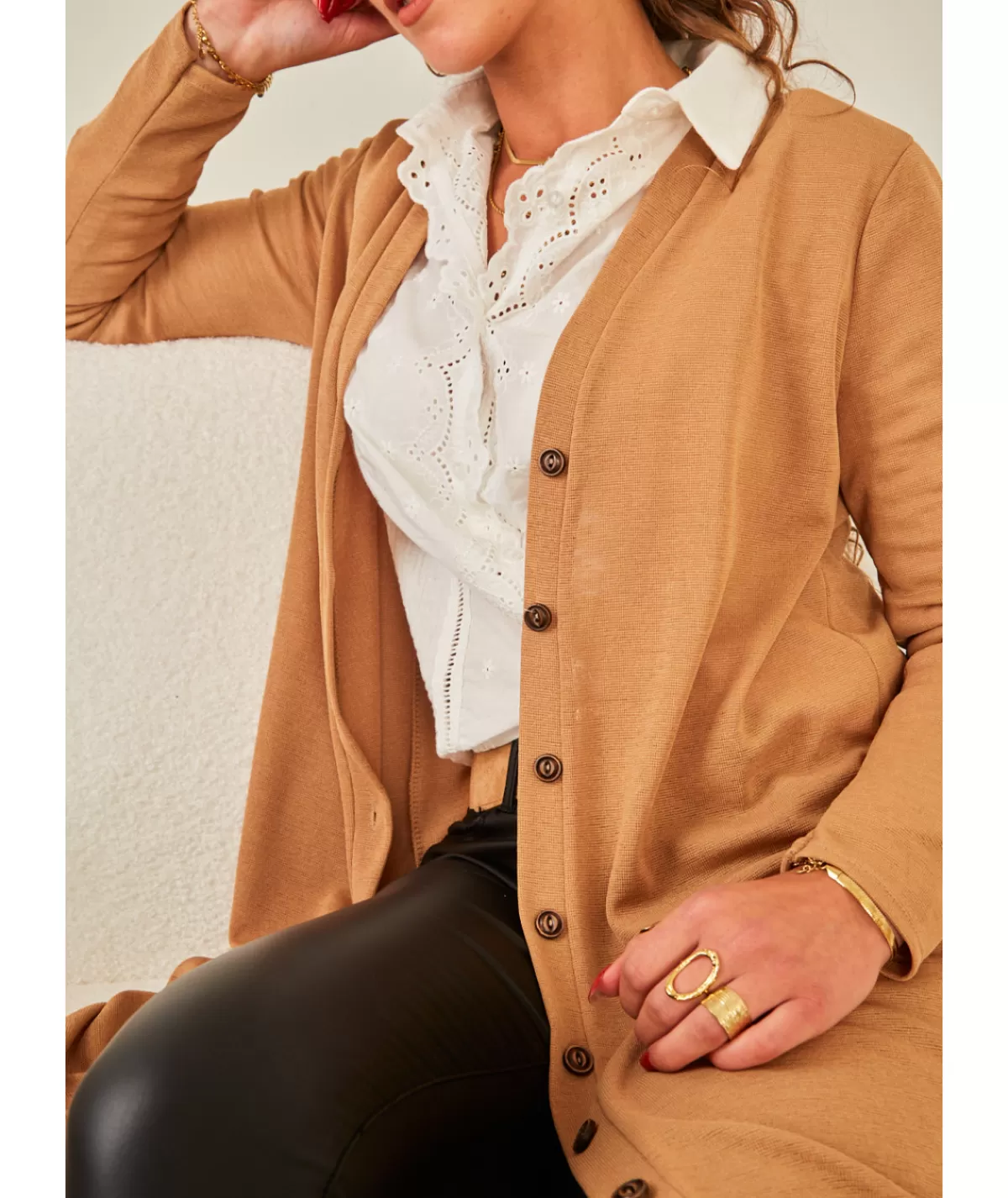 La boutique de Lilie Pulls / Gilets>GILET ESTEBANE Camel
