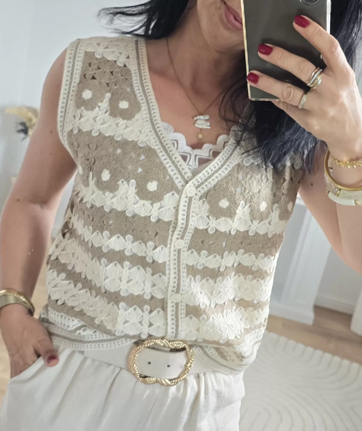 La boutique de Lilie Pulls / Gilets>GILET ISIA Beige