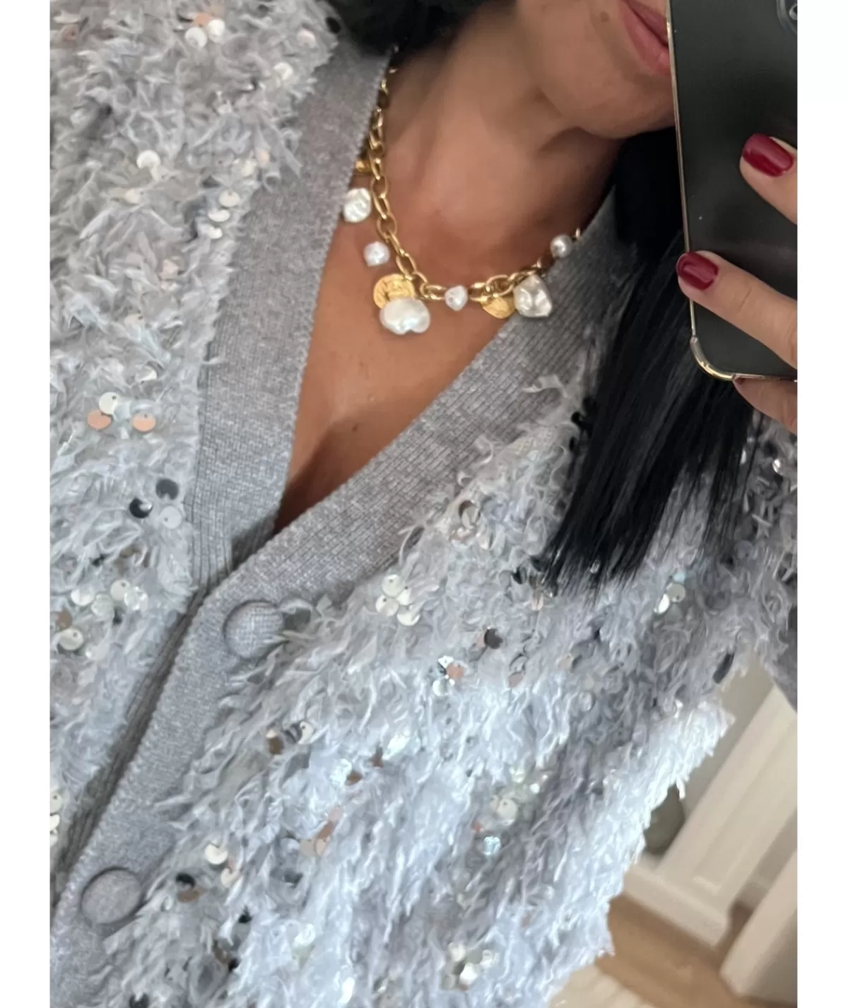 La boutique de Lilie Pulls / Gilets>GILET JORDANA Gris