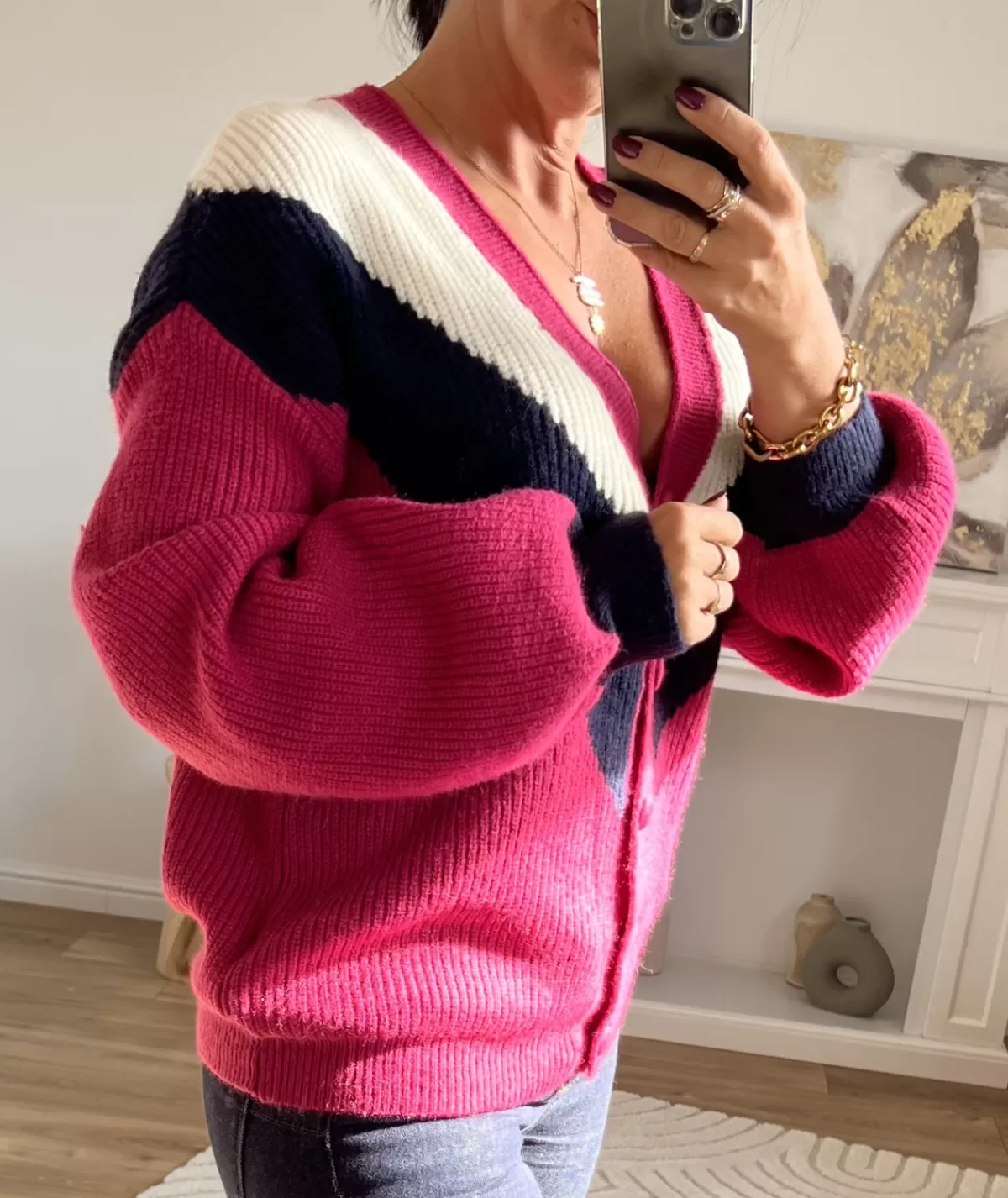 La boutique de Lilie Pulls / Gilets>GILET LEANDRE Fushia